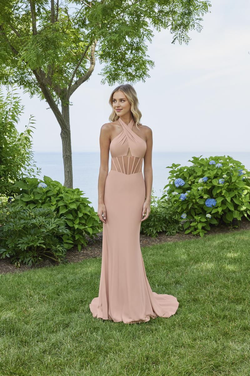 Formal Wear Dresses Corset/Sheath Halter Sleeveless Prom Dress Off-the-Shoulder Backless Floor Length With Slit Prom Dress Prom Dresses Stores